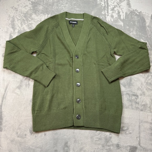 Bonobos Cardigan Sweater Mens Small Green Button Front Slim Fit Cotton New Extra - Picture 1 of 13